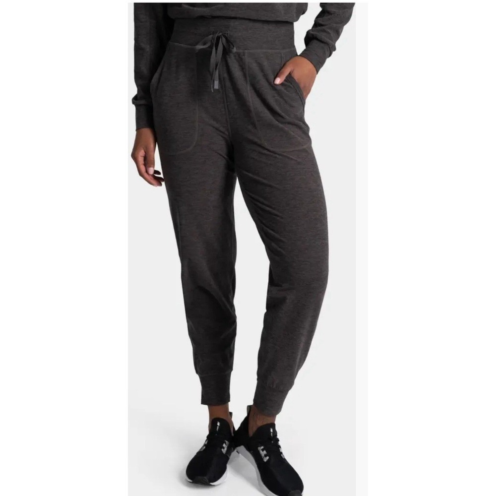 Lole Womens Gray Heathered Jogger Pants Drawstring Pockets Size M 1534732